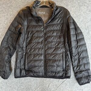 Tumi T-Tech Pax Puffer Jacket Womens Small Black Packable Travel Pillow Coat